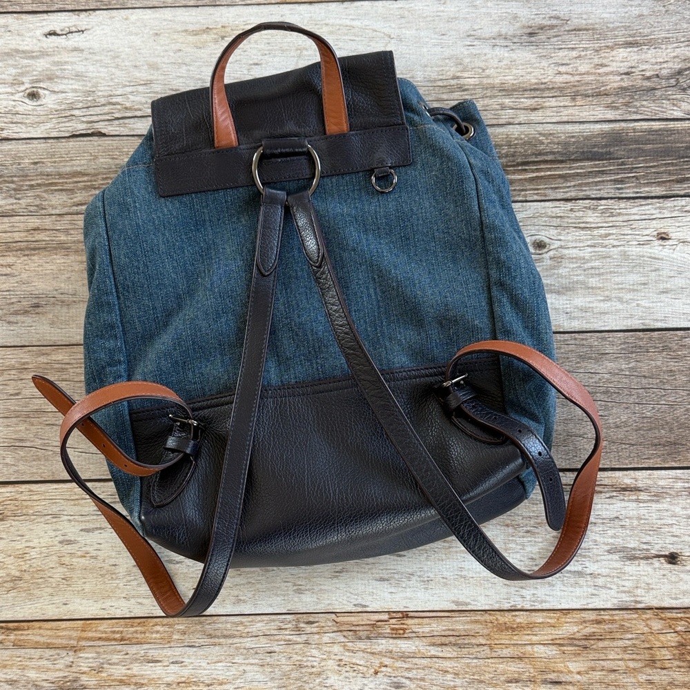 Coach Billie Jean Denim & Leather Backpack - Picture 5 of 5